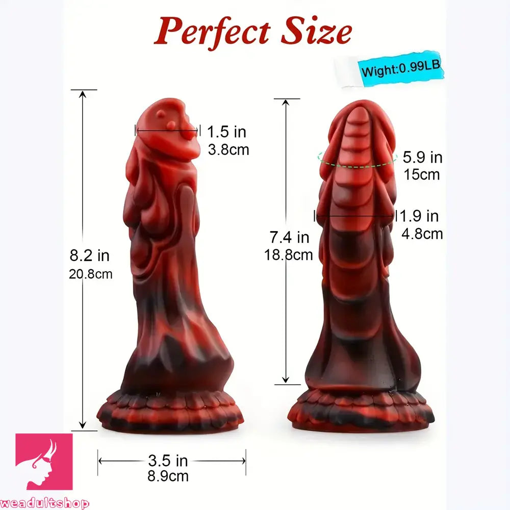 8.2in Lifelike Dragon Monster Soft Liquid Body Safe Odd Big Spiked Dildo