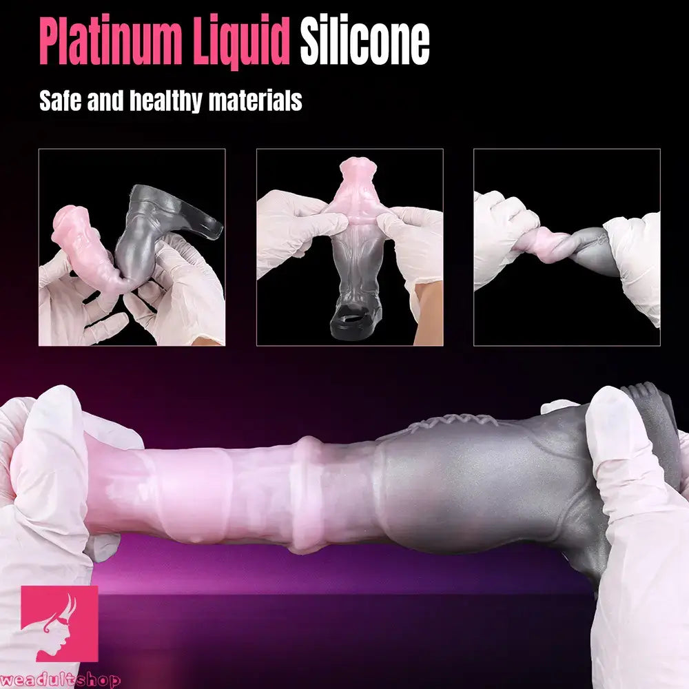 7.48in Horse Cock Silicone Sleeve Soft Leather Armor Design Hollow Sleeve