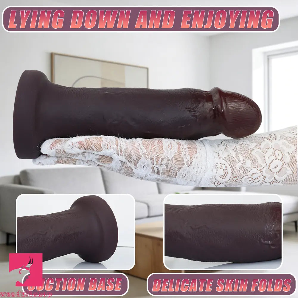 10.23in Big Realistic Skin Silicone Soft Dildo Meaty Feeling Solo Play Accessory