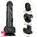 7.87in Black Skin Feeling Dildo Woman Man Suction Cup Anus Expander
