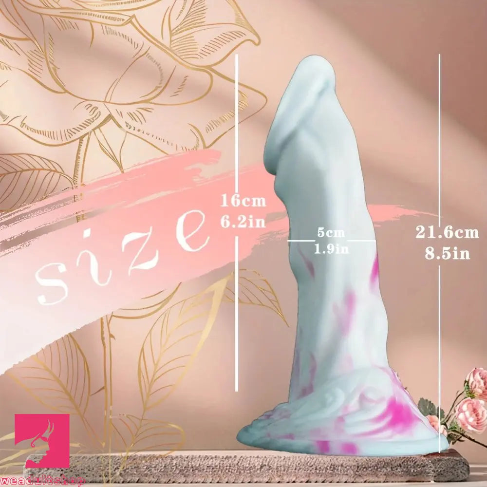 8.5in Dolphin Oversize Thickened Soft Double Density Silicone Dildo
