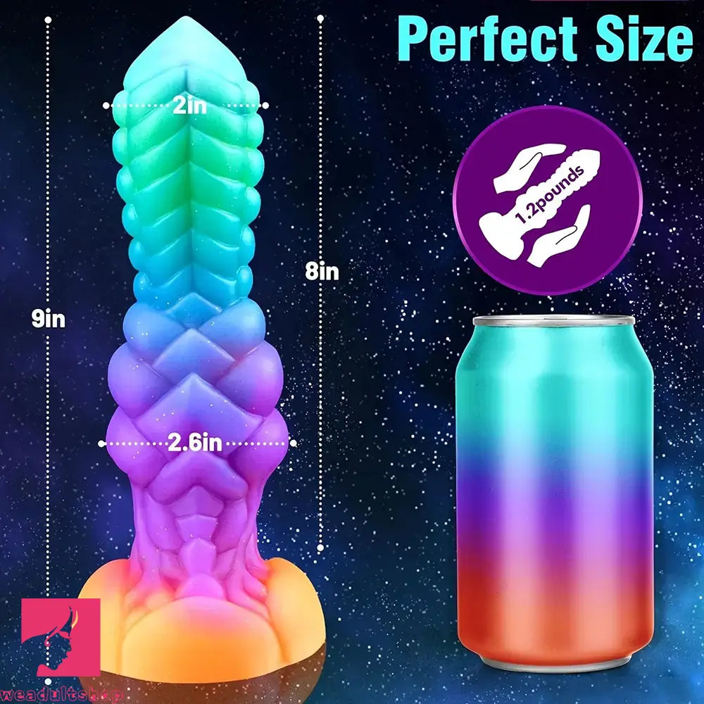 9in Fantasy Knot Silicone Monster Luminous Dildo For Anus Clit Orgasm
