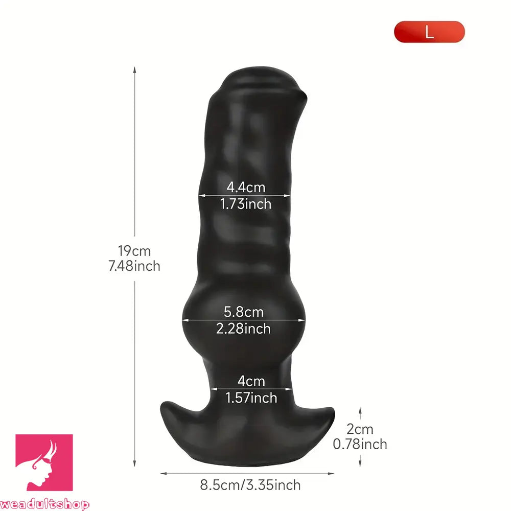 3.94in 7.48in 8.66in Soft & Flexible Silicone Anal Dildo Secure Knot Cock Toy