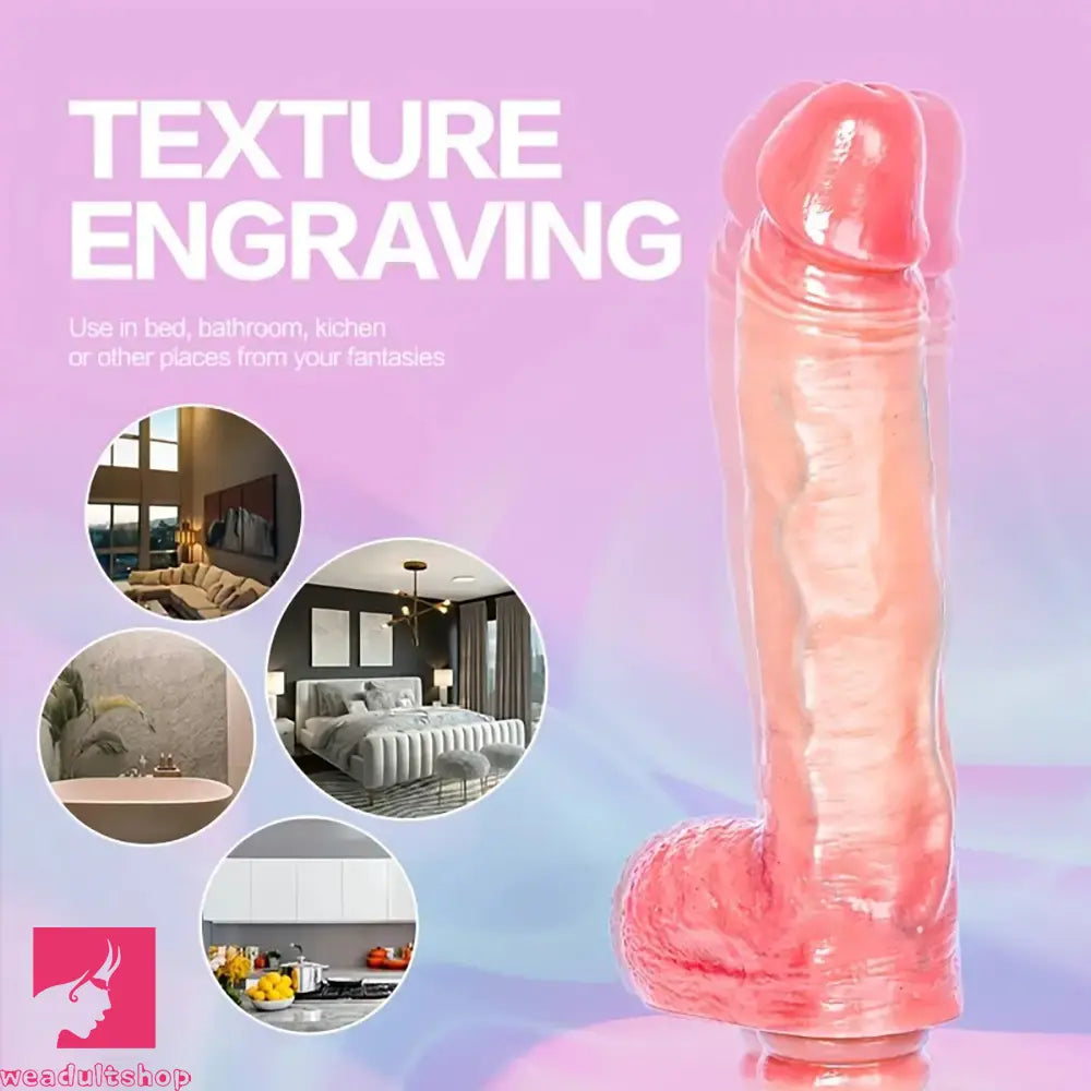 10.43in Highly Elastic Silicone Soft Vibrating Heating Remote Automatic Dildo