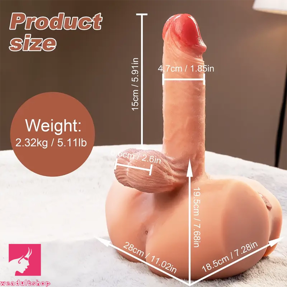 5.91in Silicone Thrusting Vibrating Dildo With Automatic Soft Male Sex Torso