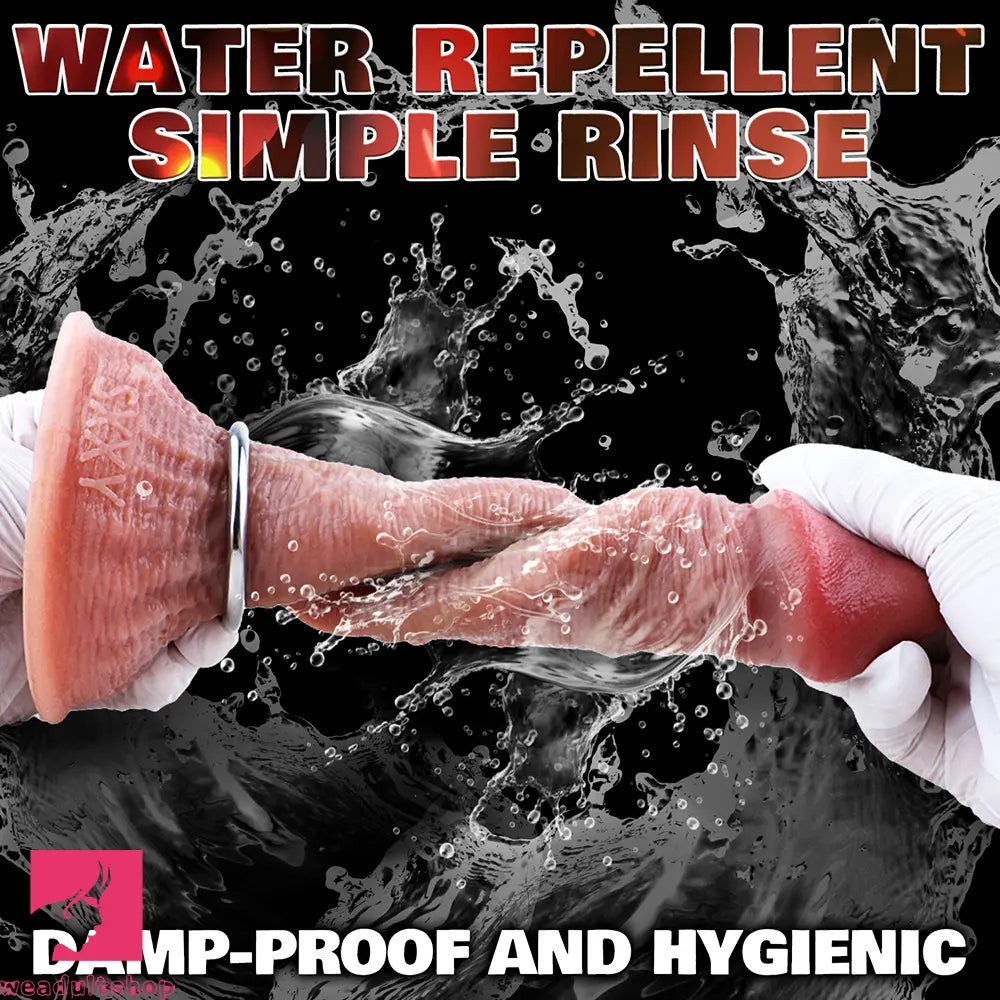 8.44in Realistic Skin Ovipositor Platinum Silicone Dildo For Anal Masturbation