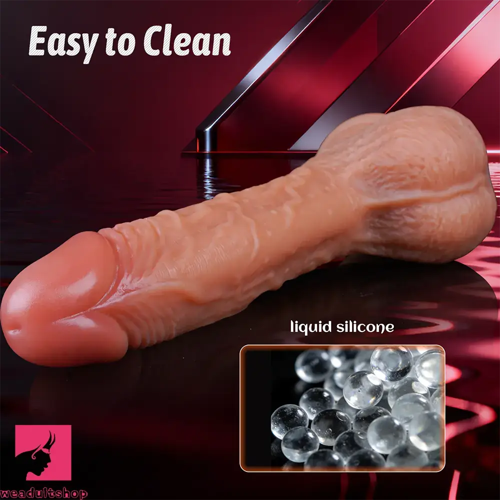 8.27in Realistic Heating Thrusting Vibrating Silicone Lifelike Big Cock Dildo