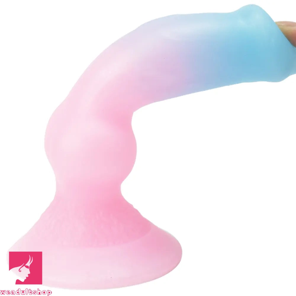 7.49in Dog Cock Knot Dildo Silicone Soft Animal Cock Luminous Clit Dildo