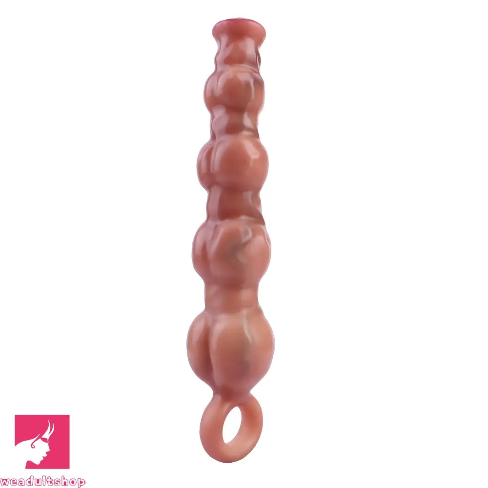 10.5in Big Vibrating Silicone Pulling Beads G Spot Horse Dildo With 3 Motors
