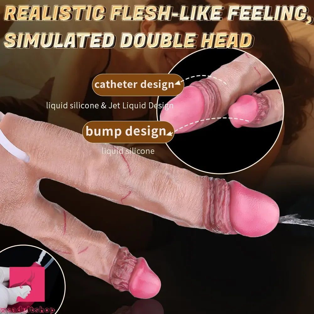 8.26in Double Density Silicone Soft Ejaculating Dual Ended Large Big Dildo
