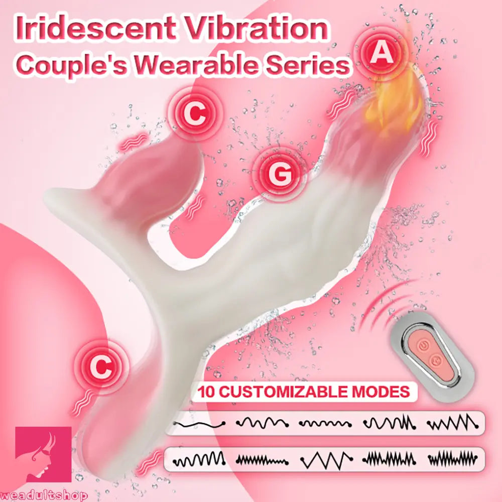 6.18in Wearable Strap on Vibrating Soft Liquid Silicone Dildo Clit Dildo