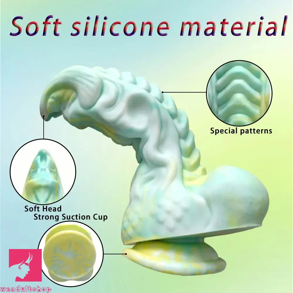 9.06in Fantasy Dragon Dildo Silicone Thick Large Dildo With Suction Cup
