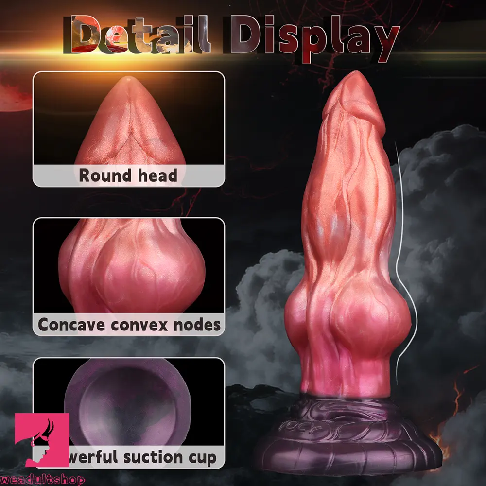 8.26in Wolf Animal Double Layer Silicone Soft Dildo Female Masturbator