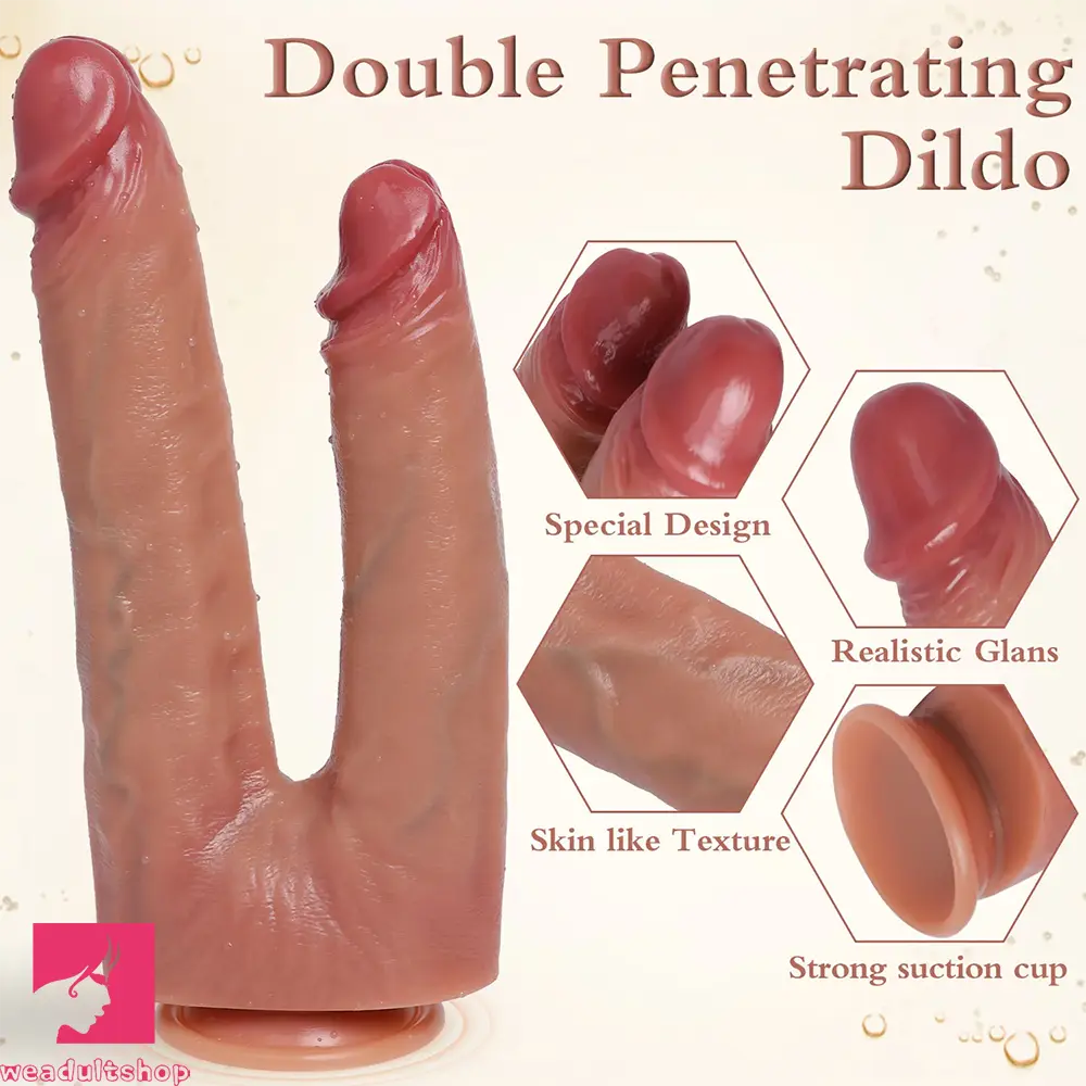 10.83in Dual Sided Silicone Big Dildo For Female Masturbation Real Veins