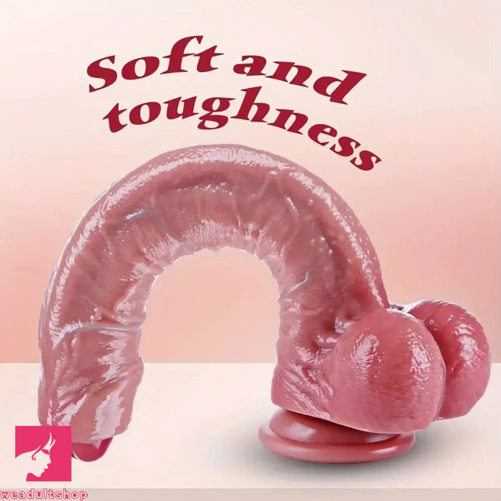 10.4in Realistic Big Uncut Movable Foreskin Silicone Big Dildo With Balls
