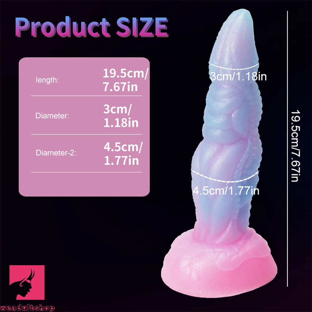 7.67in Luminous Soft Silicone Monster Dildo Sex Toy For Women Prostate