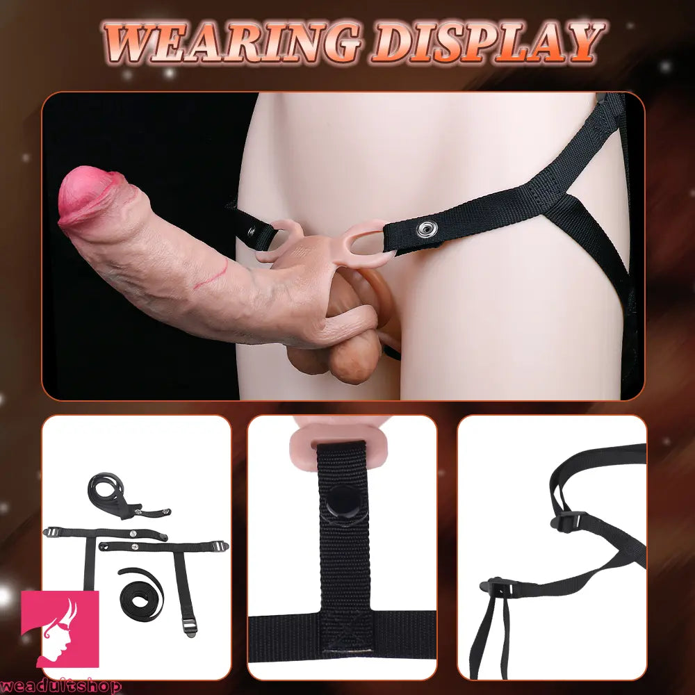 7.16in Strap on Penis Extender Uncut Cock Sleeve Dildo For G-Spot Anus