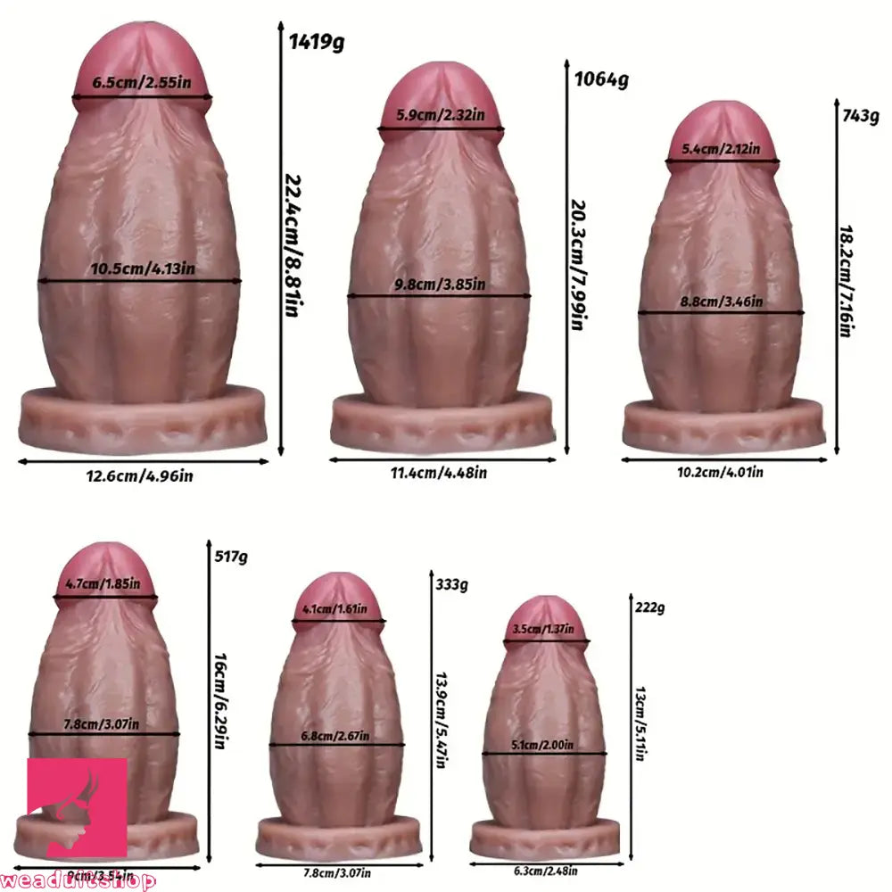 5.11in 5.47in 6.29in 7.16in 7.99in 8.81in Thick Lifelike Soft Dildo Anal Prostate