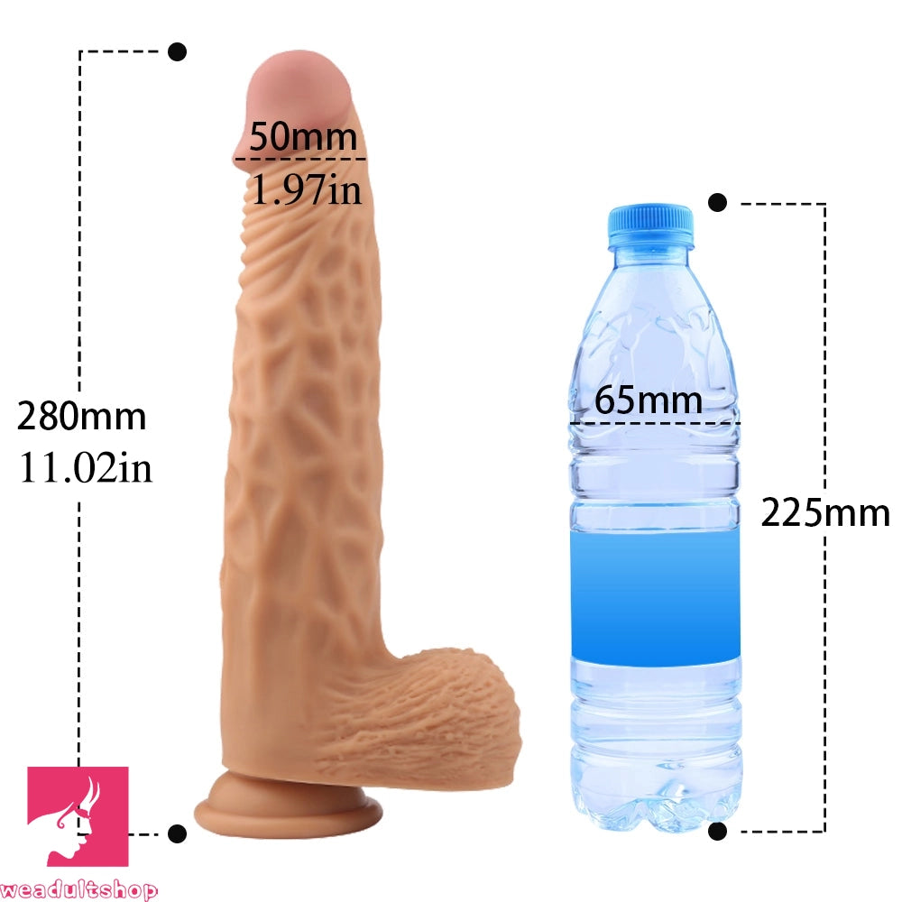 11.02in Large Realistic Silicone Soft Suction Cup Women Lifelike Dildo
