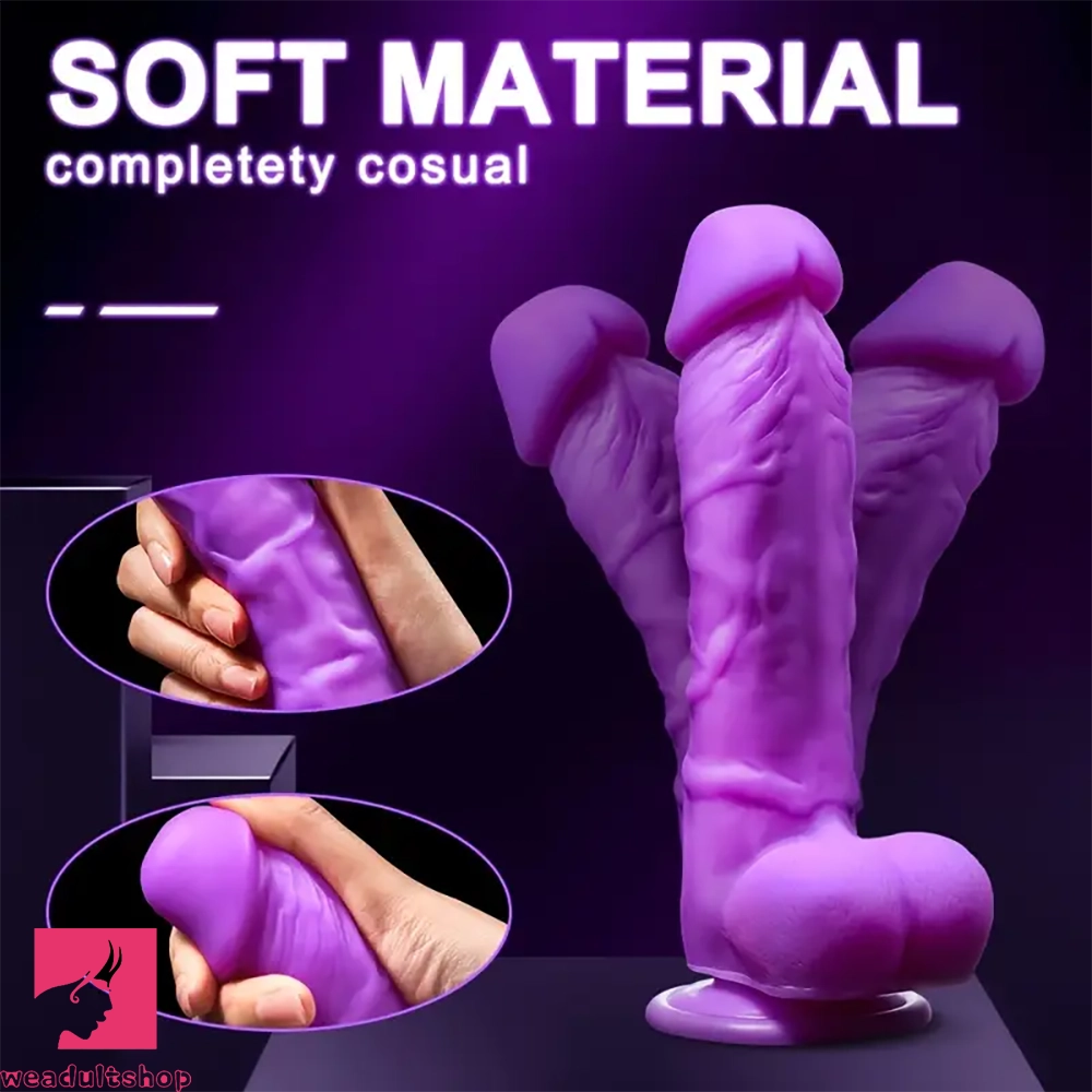 7.67in Real Purple Dildo G-spot Stimulation Anal Sex Adult Prostate Sex Toy