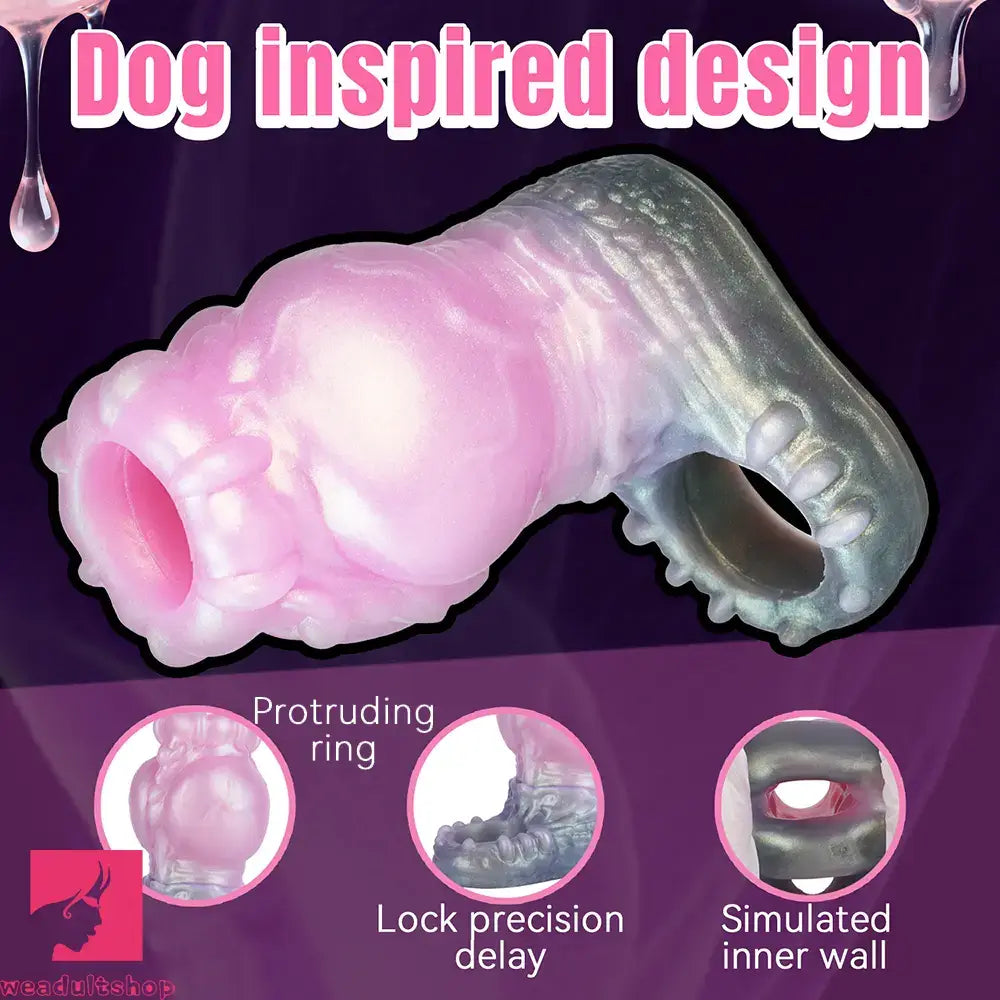 4.17in 4.84in 5.62in Monster Knot Cock Sleeve Dildo Hollow Male Penis