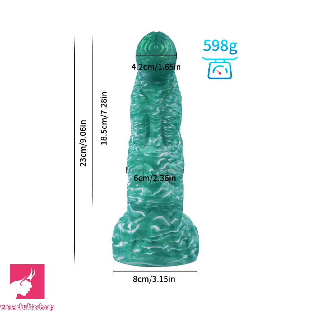 9.06in Fantasy Silicone Soft Dildo Large Thick Suction Cup Anal Clit Toy