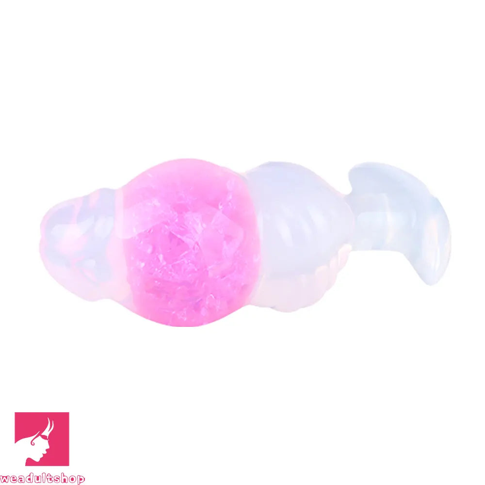 5.63in Luminous Silicone Anal Beads Dildo Anal Cock Toy With Anchor