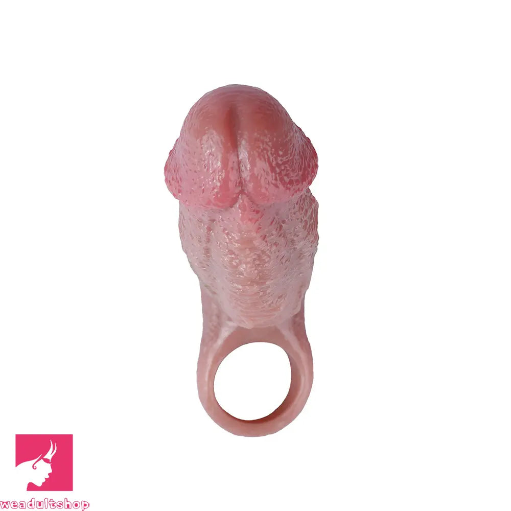 5.78in Realistic Feeling Silicone Soft Penis Sleeve Dildo For Enlargement Cock