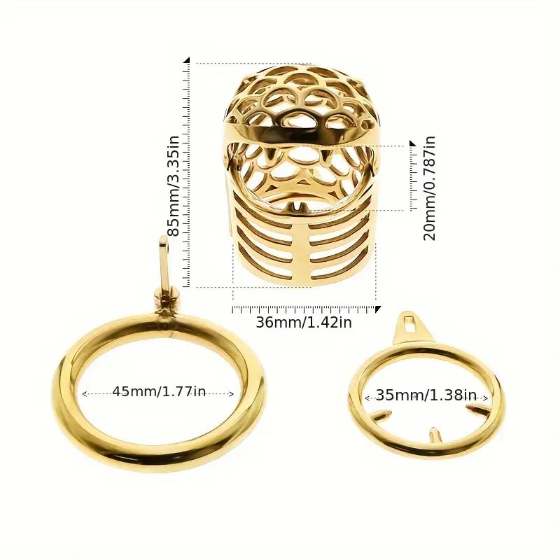 Stainless Steel Chastity Cage Keychain Hollow Male Continence Lock Cage