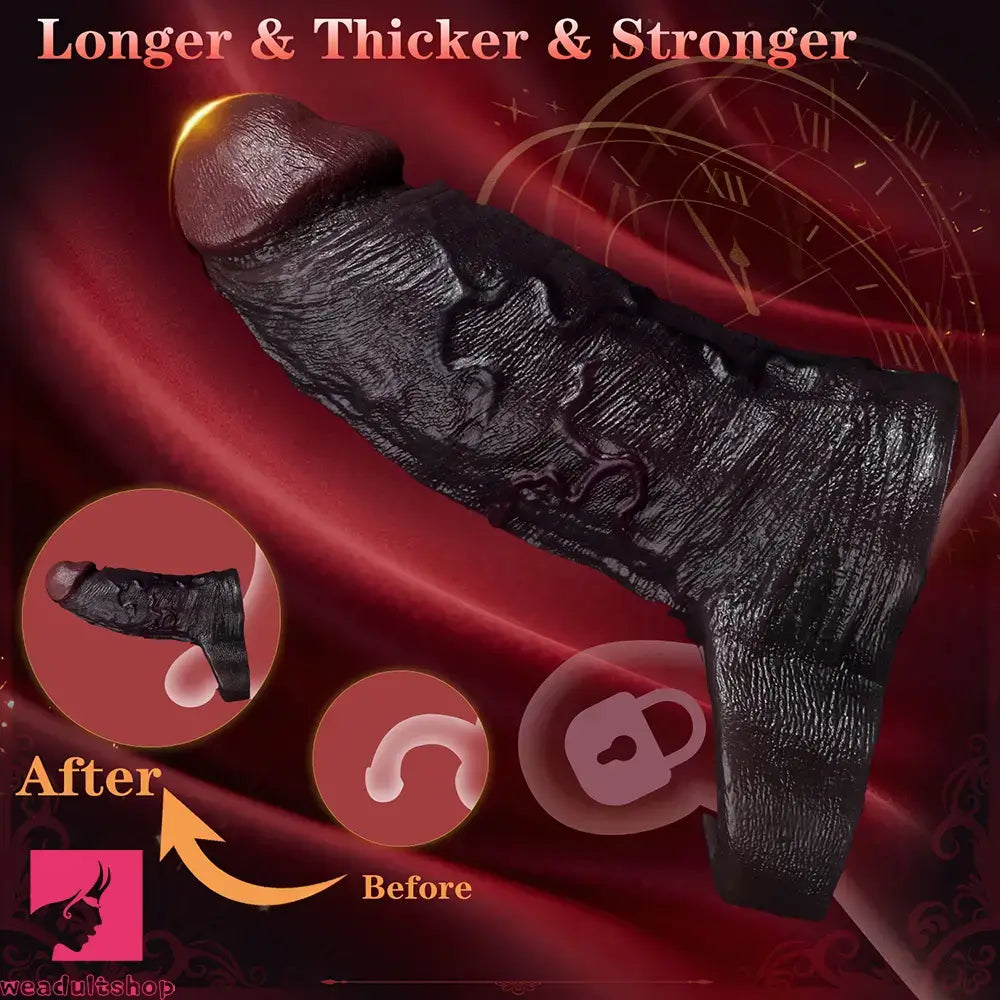 4.96in 6.42in Body-Safe Silicone Ultra-Realistic Penis Sleeve Love Dildo