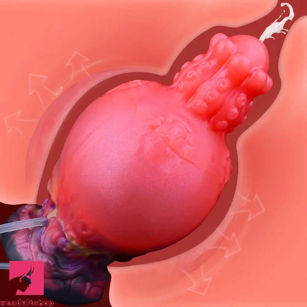 5.91in Fantasy Weird Silicone Soft Inflatable Spraying Water Dildo For Sex
