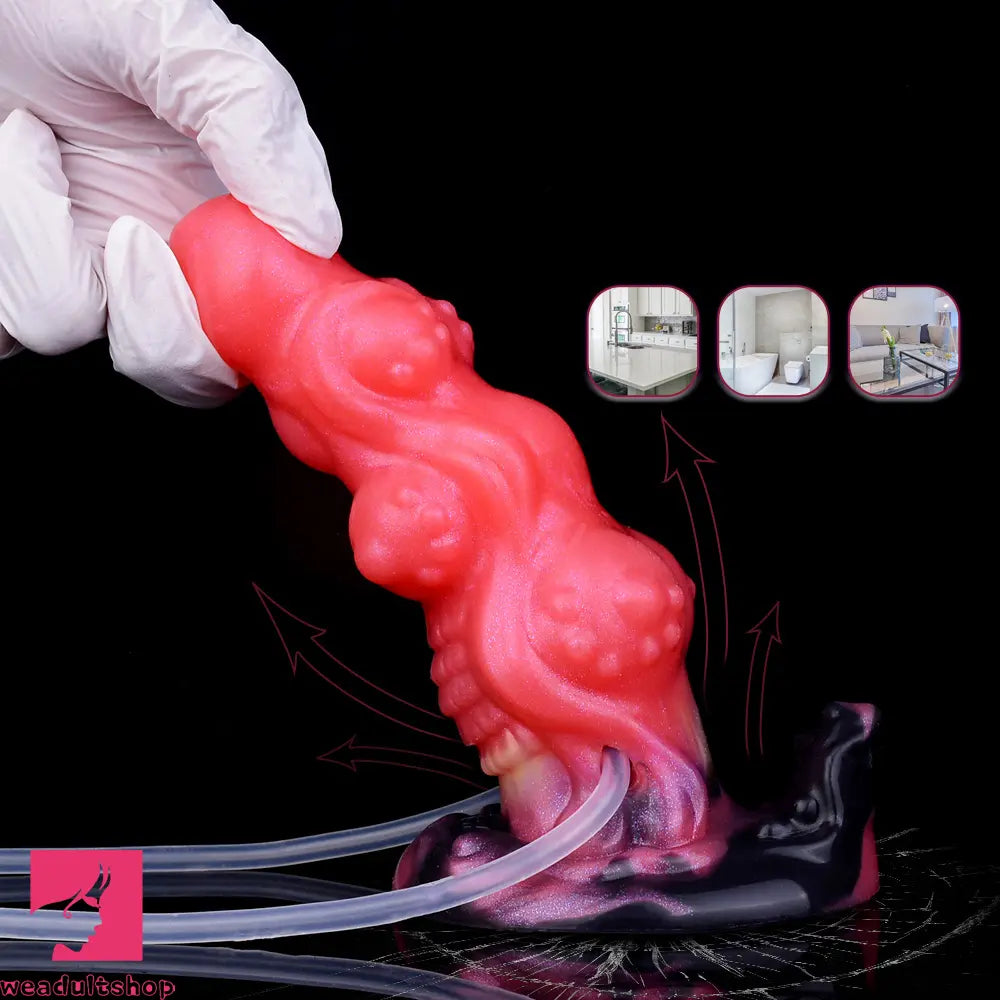 5.91in Odd Knot Spiked Silicone Soft Inflatable Spraying Squirting Real Dildo