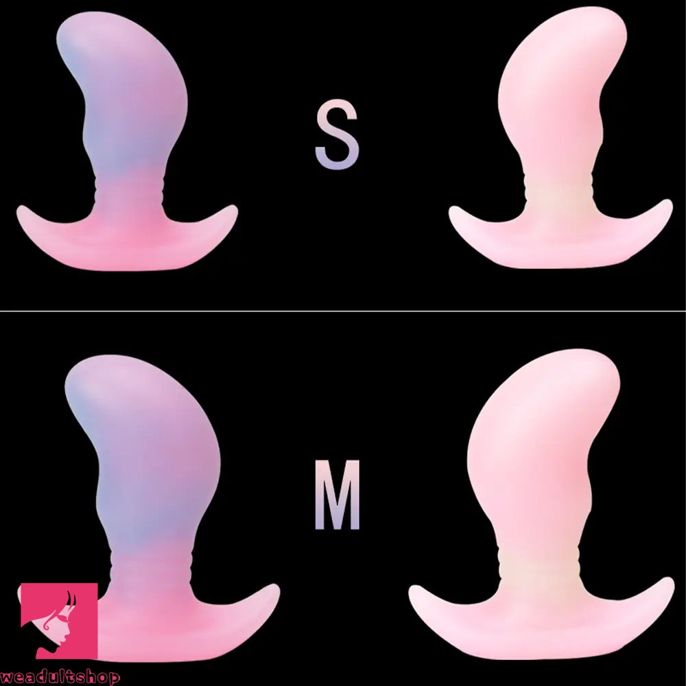 4.52in 5.31in 6.69in Luminous Soft Small Silicone Butt Plug Dildo Prostate