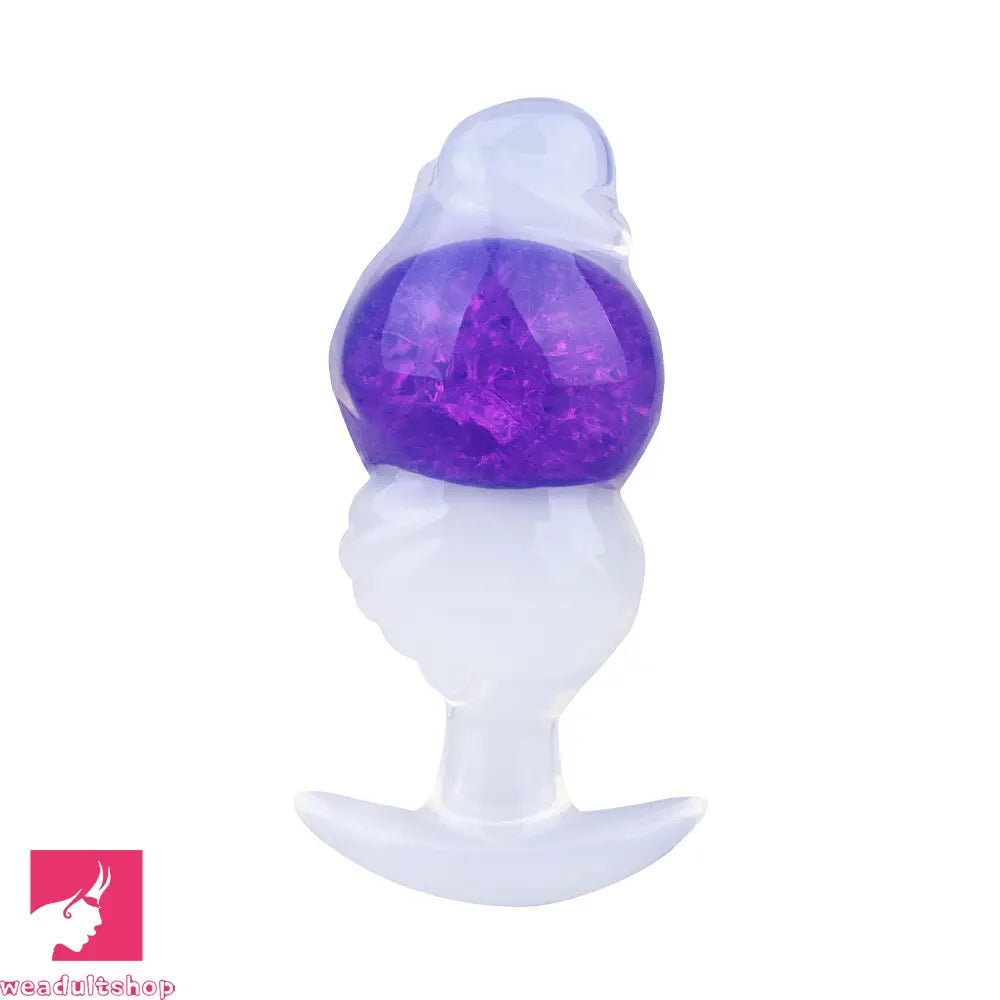 5.63in Luminous Silicone Anal Beads Dildo Anal Cock Toy With Anchor