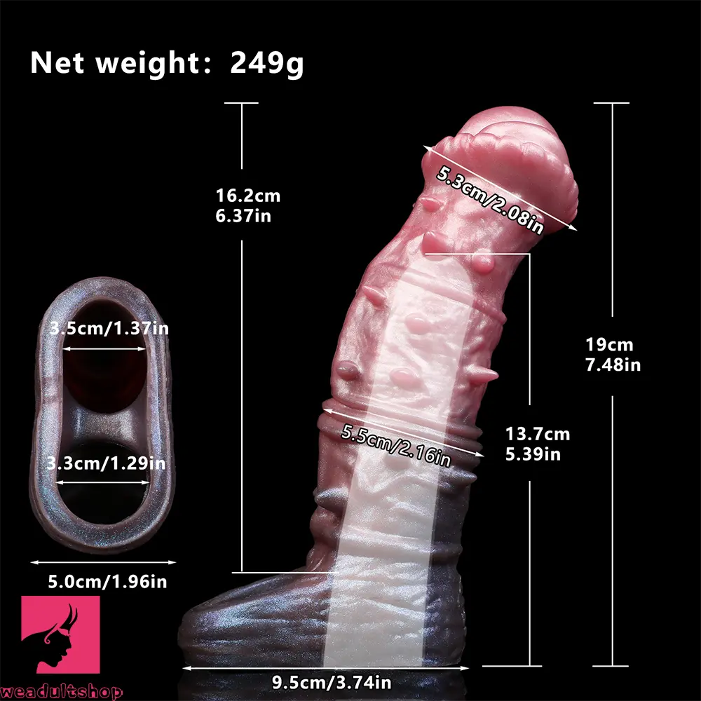 7.48in Spiked Horse Cock Sleeve Dildo Fantasy Penis Extender Cock