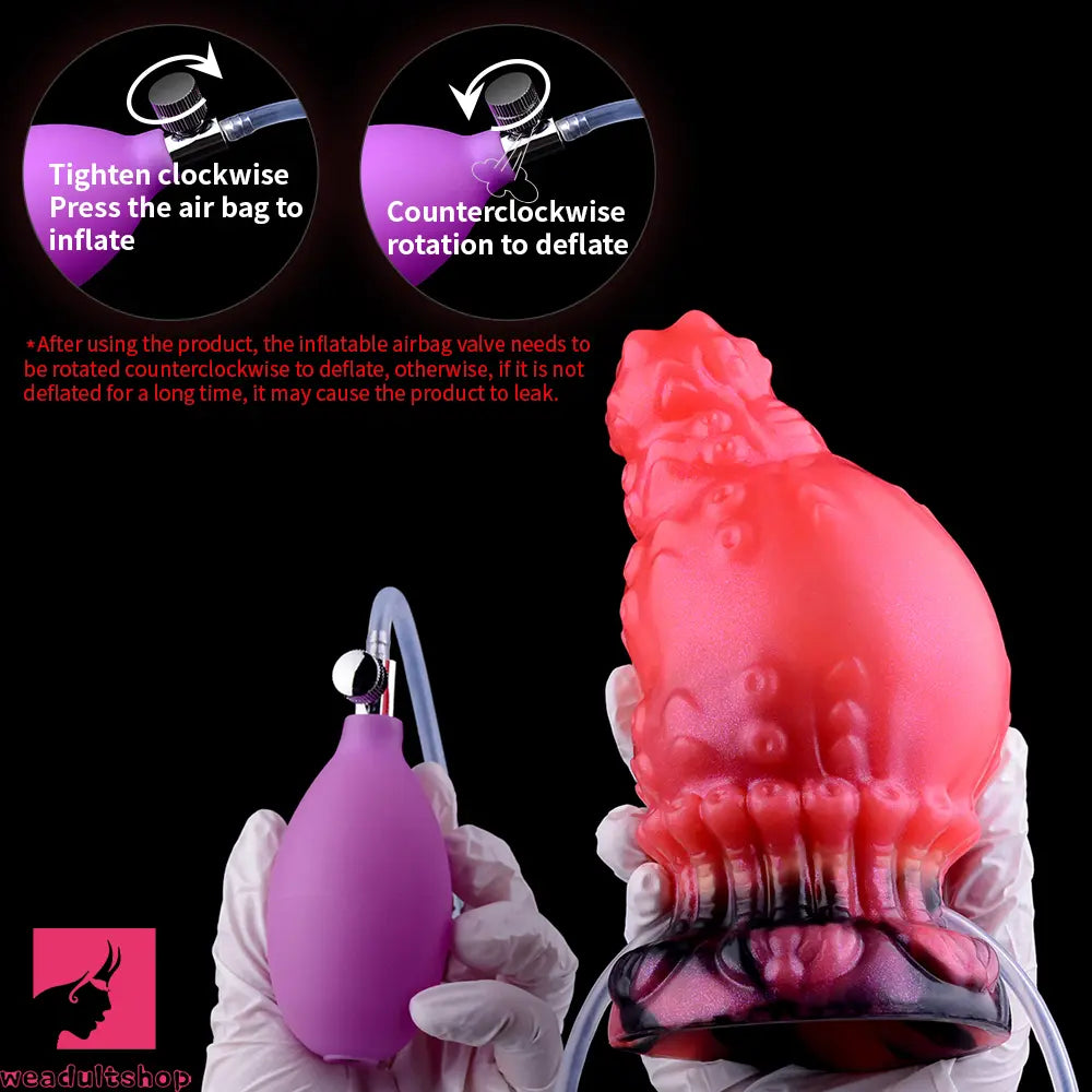 5.83in Fantasy Odd Silicone Soft Inflatable Spraying Water Dildo Butt Plug