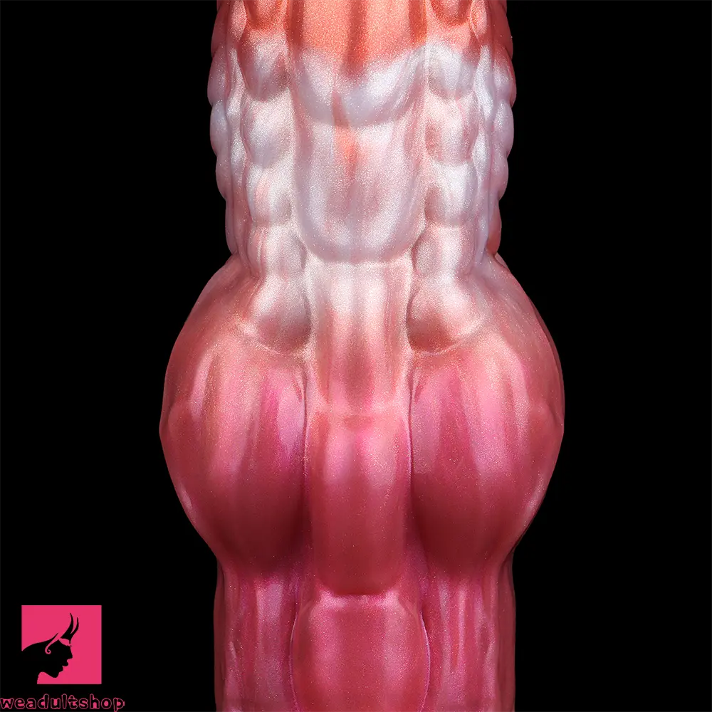9.76in Knotted Monster Animal Double Layer Silicone Dildo Female Toy