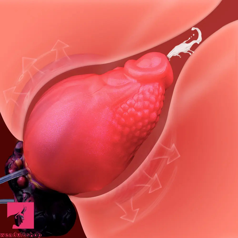 5.12in Fantasy Spiked Silicone Soft Inflatable Spraying Water Dildo For Sex