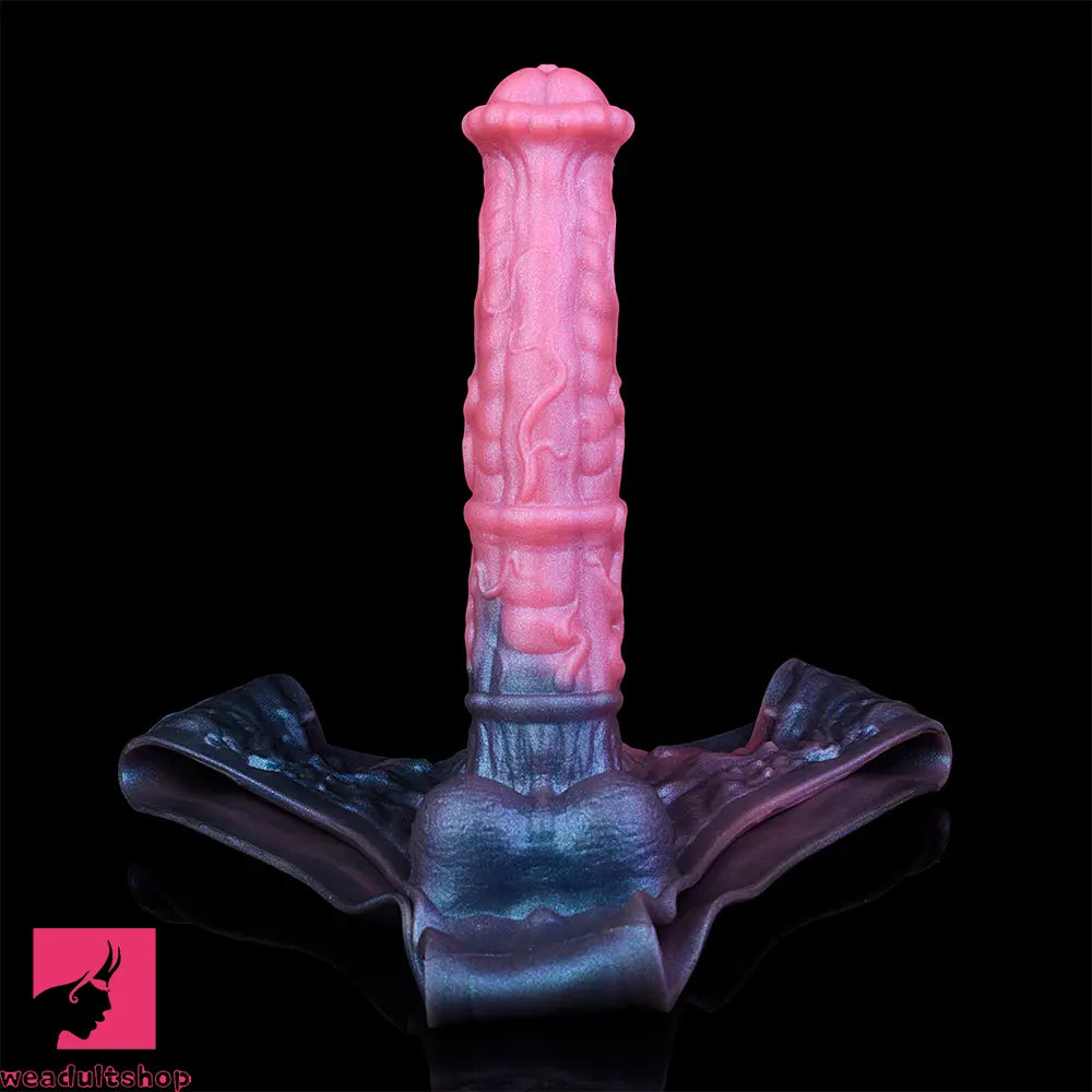 11.02in Horse Cock Hollow Soft Dildo Leather Panty Animal Penis Sheath