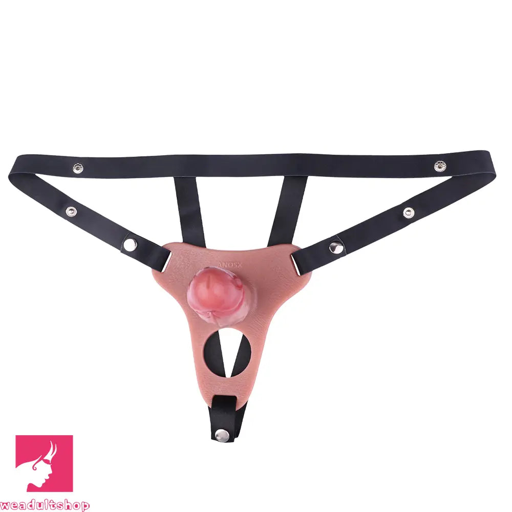 5.78in Strap on Realistic Hollow Silicone Cock Cage Dildo For Chastity Dildo