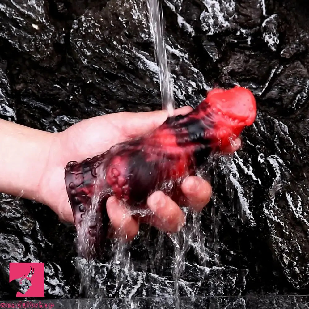 5.98in Silicone Dog Cock Hollow Sleeve Knot Dildo With Cock Ring For Clit