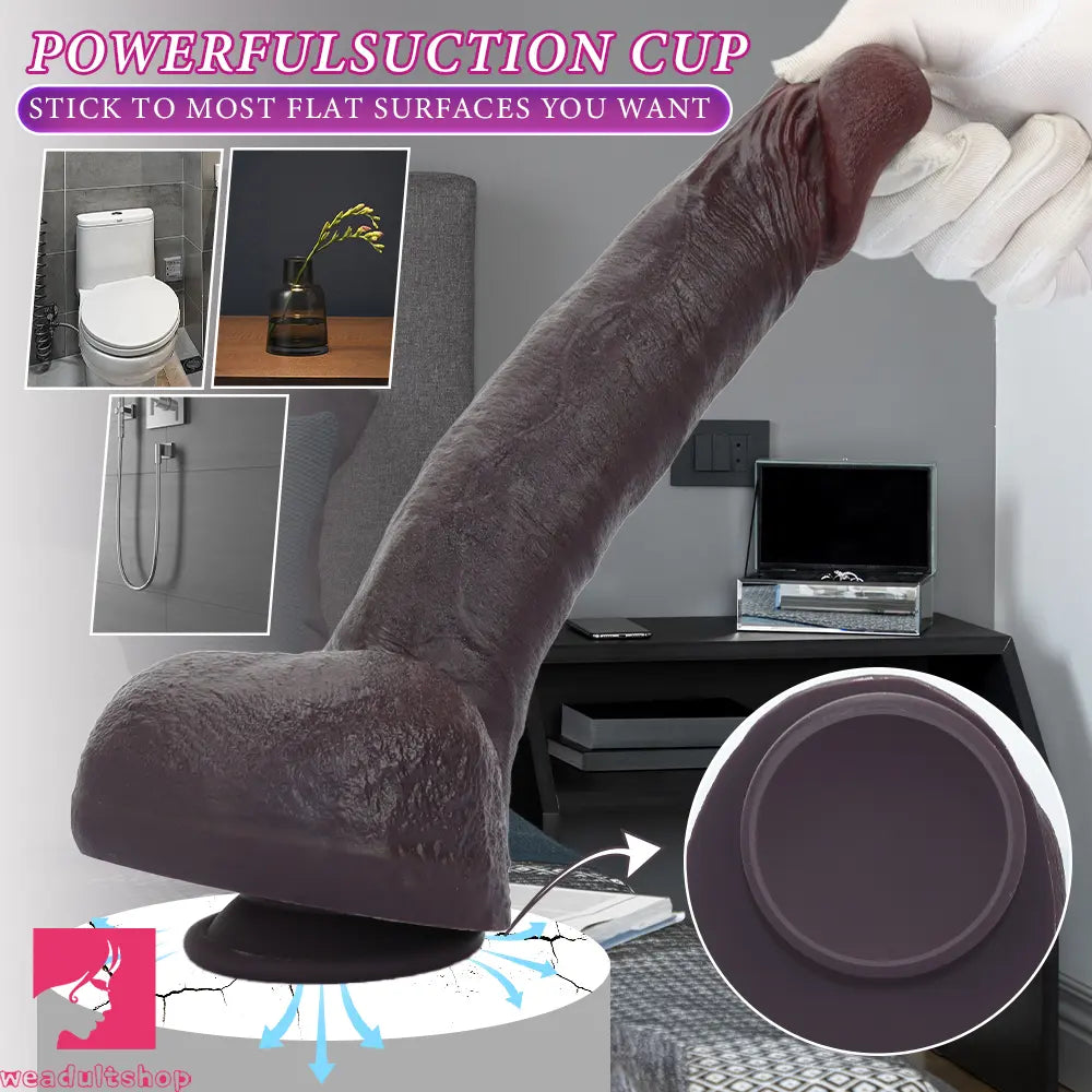 11.35in Real Feeling Dual Density Silicone Big Dildo Vaginal Prominent Texture