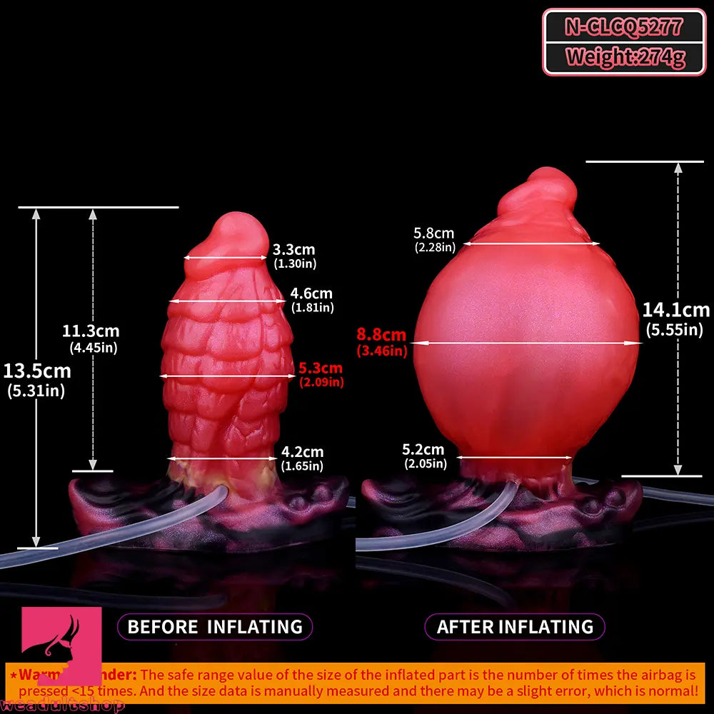 5.31in Fantasy Silicone Soft Inflatable Spraying Water Dildo For Anus Sex