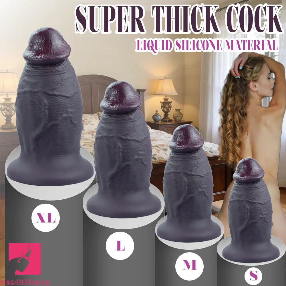 6.1in 7.48in 8.66in 9.44in Thick Real Penis Silicone Cock Toy For Novelty Love