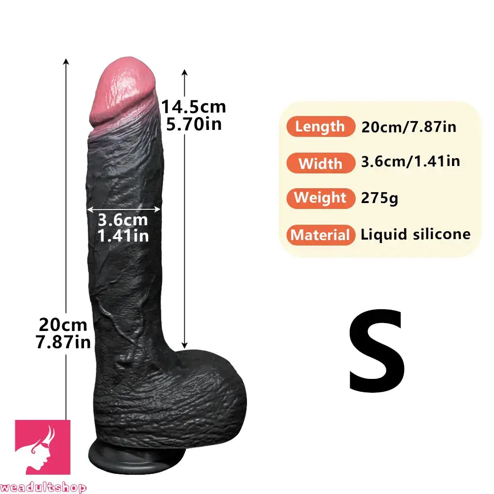 7.87in 10.03in 11.88in Dual Density Silicone Lifelike Big Dildo Love Dilator