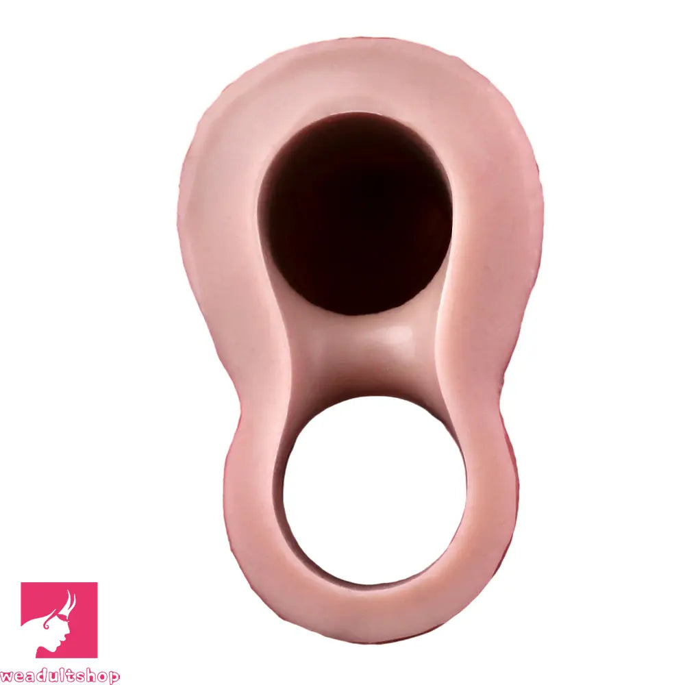 7.72in Real Blue Veins Hollow Dildo Cock Sleeve With Cock Ring For Penis