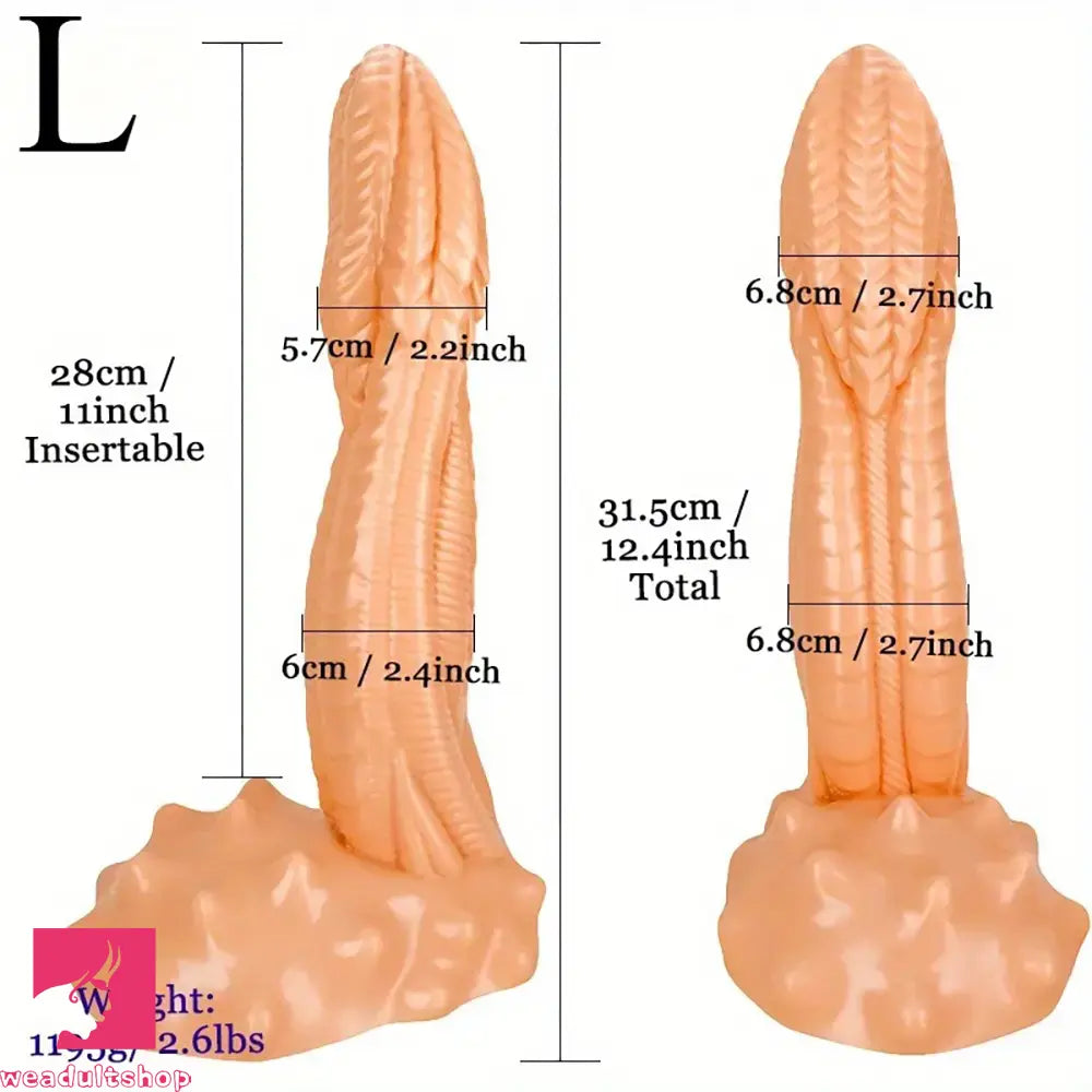 10.2in 12.4in Giant Pointed Penis Beast Animal Fantasy PVC Scales Dildo