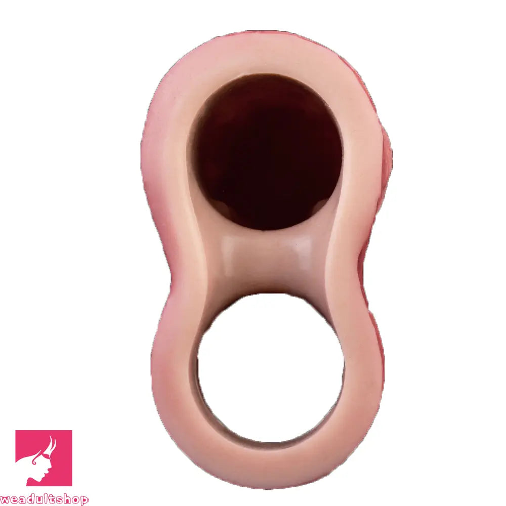 7.09in Vibrating Real Remote Silicone Hollow Dildo Cock Sleeve Extender