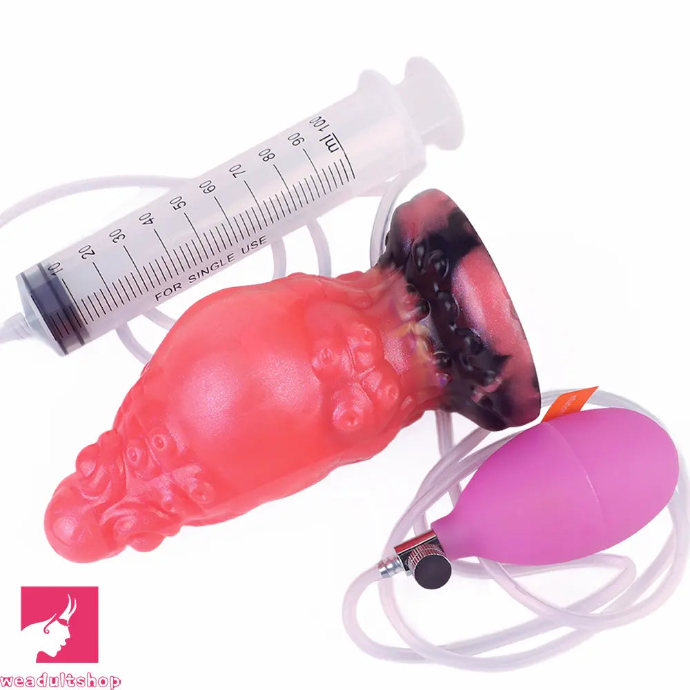 5.91in Fantasy Octopus Silicone Flexible Inflatable Spraying Water Dildo