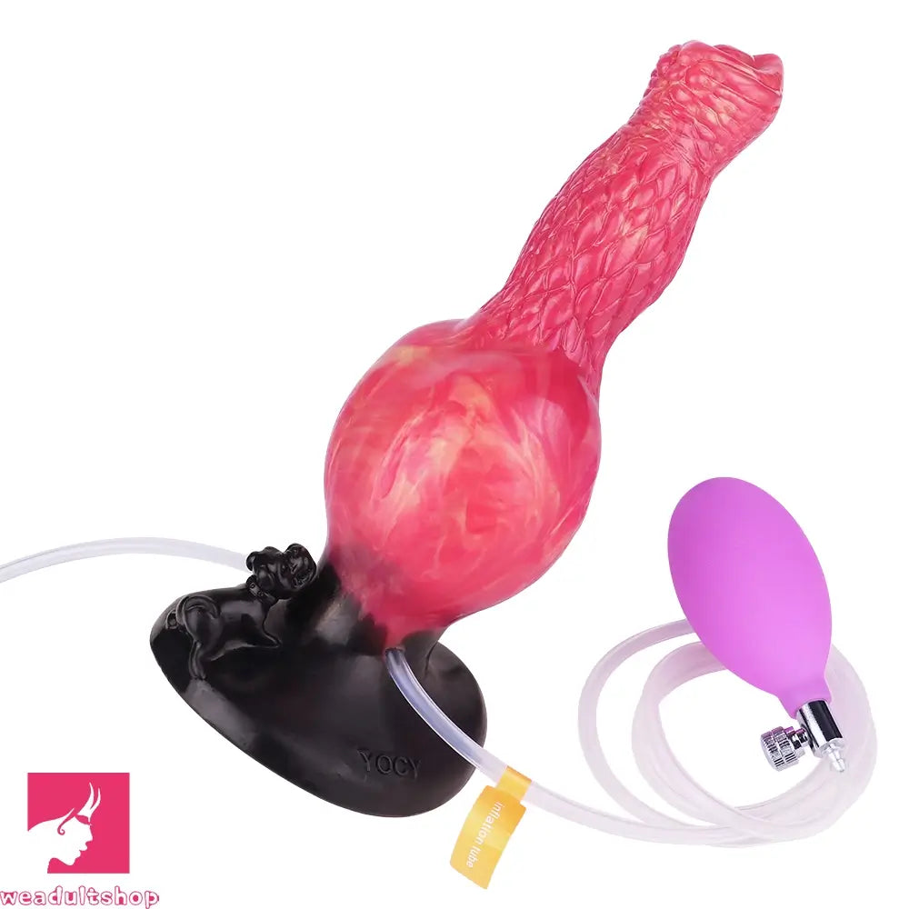 8.54in Fantasy Knotted Silicone Soft Big Dildo Ejaculating Penis Cock Toy